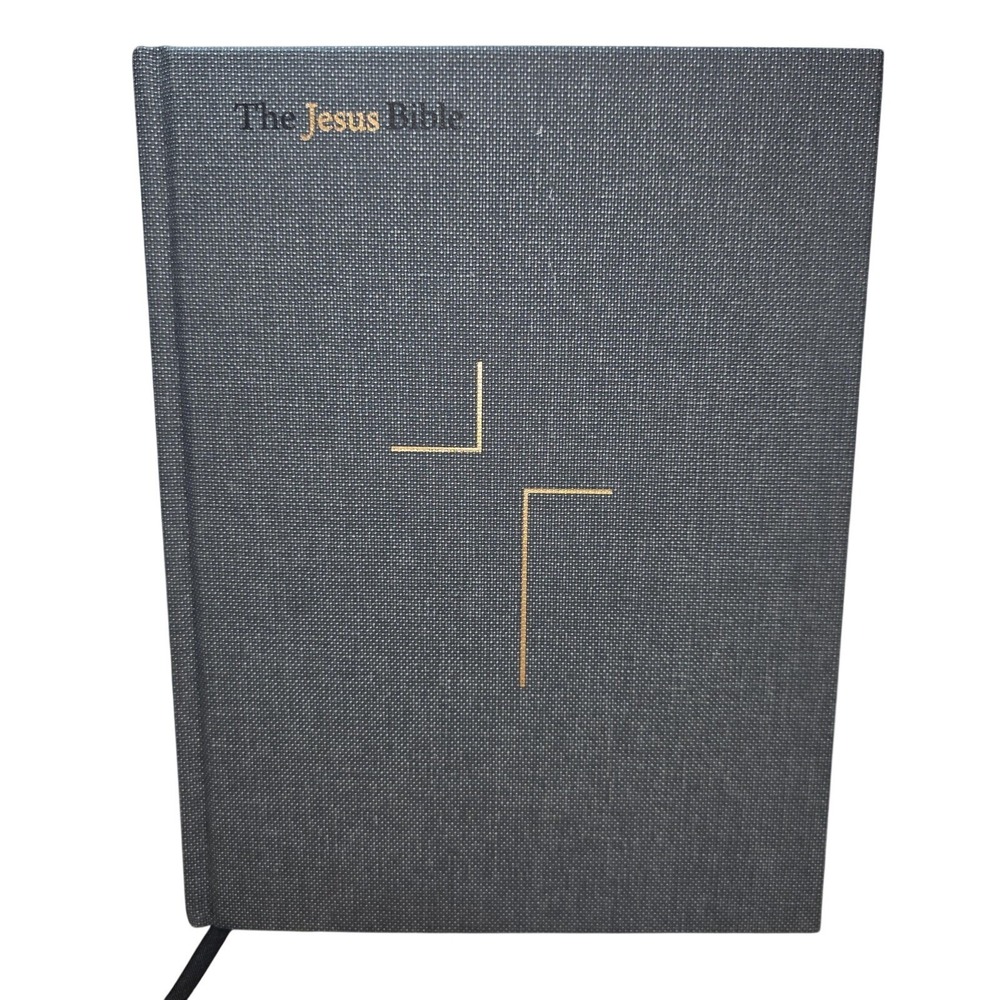 The Jesus Bible ESV Edition Cloth‎ Over Board Gray HC Passion Zondervan Study